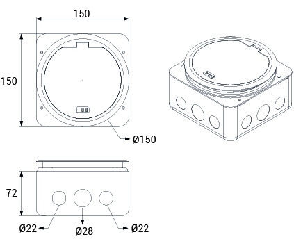 IP66 C-Box Teknik Resim